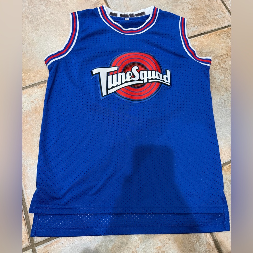 TuneSquad Blue Jordan Basketball Jersey, kids size Small
